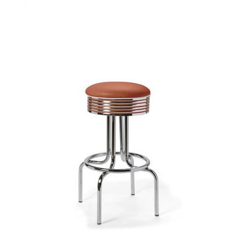 Diner barstol retro utan rygg terrakotta