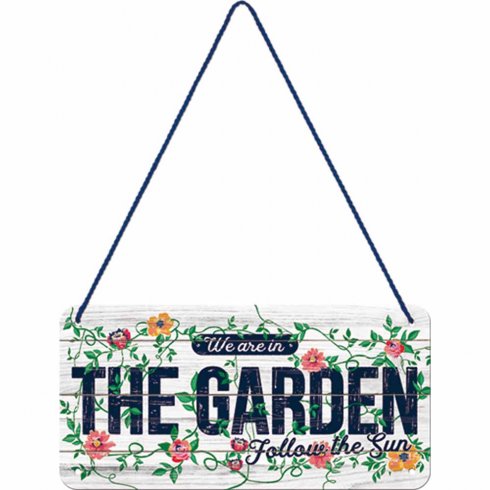 Plateskilt med henger «The Garden»