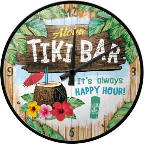 Veggklokke Tiki Bar 31 cm