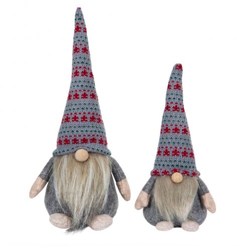 Nisse, stående, grå, blandet, 2-pakning