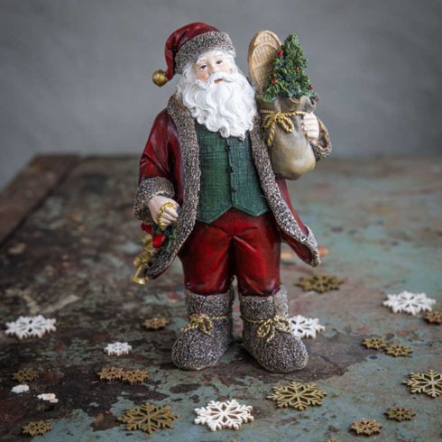 Juledekorasjon: Nisse med julesekk, 23,5 cm