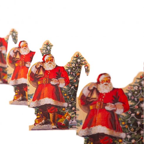 Juledekorasjon: Papirfigurer av julenissen