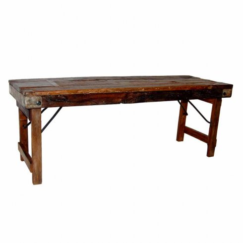 Trebenk i gjenvunnet materiale, sammenleggbar, 119 cm