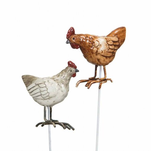 Hane og høne, strikk, 6 cm