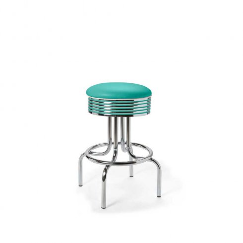 Diner barstol retro 66 cm utan rygg turkos