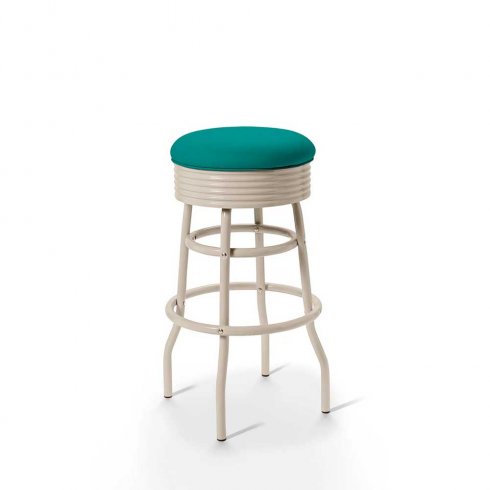 Diner barstol Creme vintage utan rygg petrol