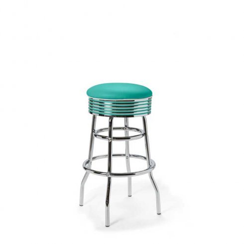 Diner barstol vintage utan rygg turkos
