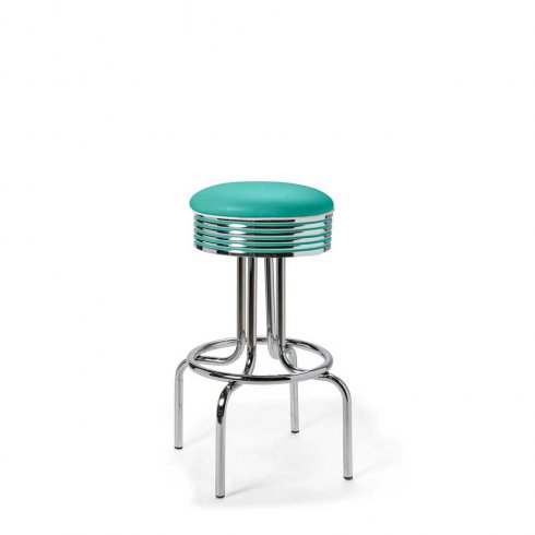 Diner barstol retro utan rygg turkos