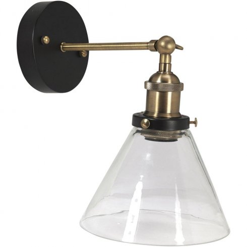 Vegglampe LAMBDA Svart & Messing - Pr Home
