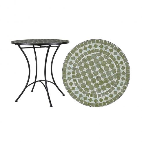 Utebord Venice med keramiske fliser, Ø 70 cm, grønn