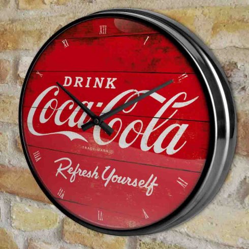 Veggklokke Coca-Cola, rød, 31 cm