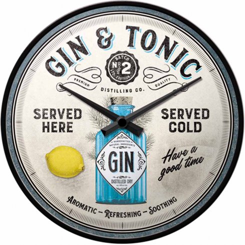 Veggklokke Gin & Tonic 31 cm