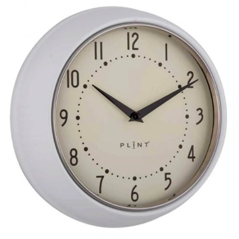 Klokke fra 50-tallet, hvit (Plint)