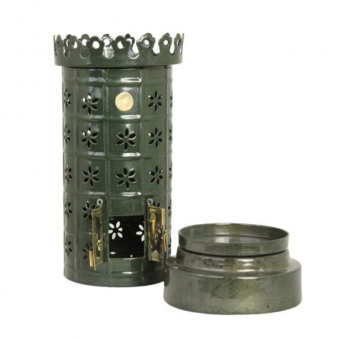 Varmelysholder «Kakelugn», mørkegrønn