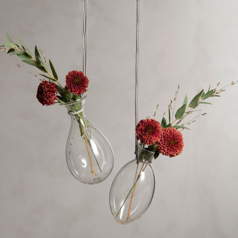 Glasvas-flaske med snor, 2 stk.
