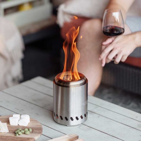 Volcano peis, bordmodell Small, rustfritt stål, RedFire