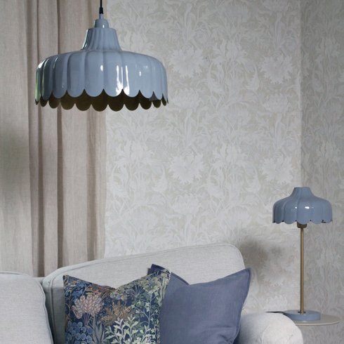Wells bordlampe Blå/gull 50 cm - Pr Home