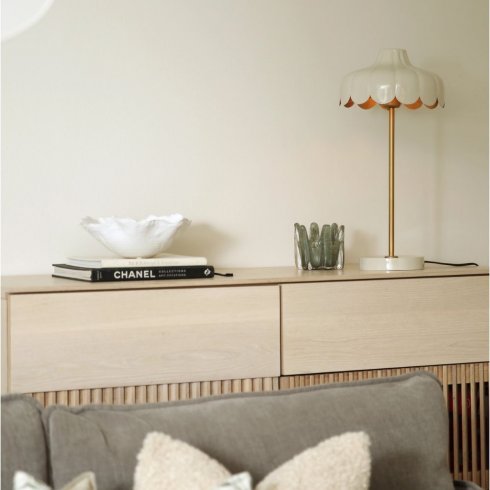 Wells bordlampe, beige/gull, 50 cm – Pr Home