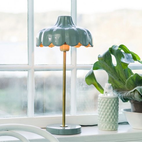 Wells bordlampe Grønn/gull 50 cm - Pr Home