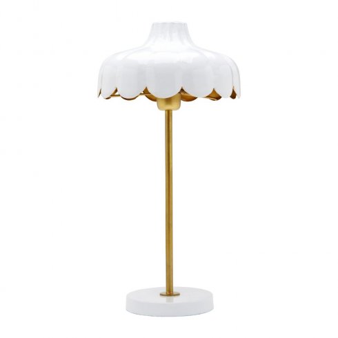 Wells bordlampe, hvit/gull, 50 cm – Pr Home