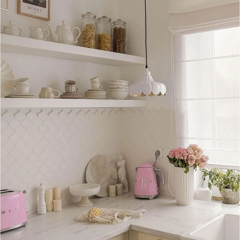 Wells tak-/vinduslamell, hvit/gull, 24 cm – Pr Home