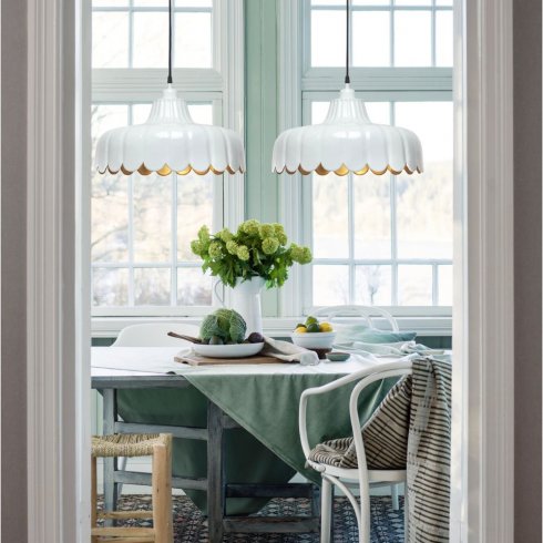 Wells taklampe Hvit/gull 43 cm – Pr Home