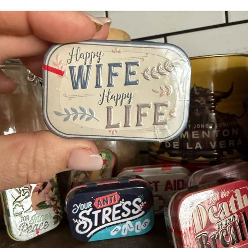 Pillerask «happy wife, happy life» – med myntepastiller