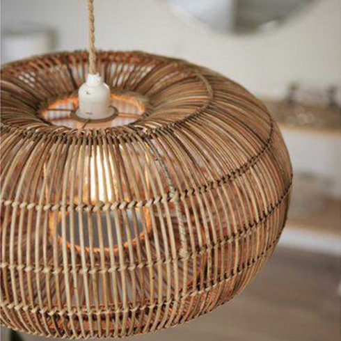 Zuri taklampe, håndflettet naturrotting, 51 cm – Pr Home