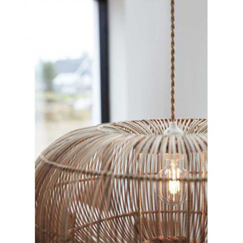 Zuri utendørs taklampe, håndflettet naturrotting, 61 cm – Pr Home