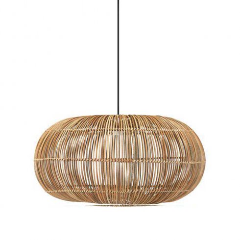 Zuri taklampe for utendørs bruk, håndflettet naturrotting, 51 cm – Pr Home