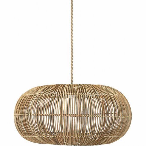 Zuri taklampe, håndflettet naturrotting, 61 cm – Pr Home