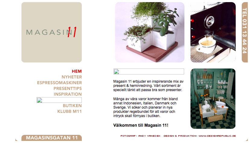 Hemsida 1 a Magasin 11