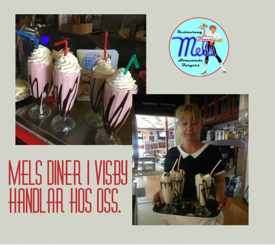 Mels diner med milkshakesglas fran Magasin 11